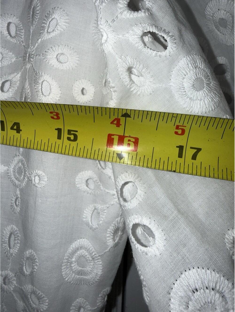 Liz Claiborne Womens V Neck Eyelet Euro Summer Dress cottagecore - Picture 9 of 9